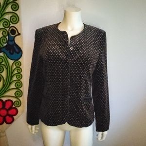 Vintage 80s Velveteen Blazer Floral